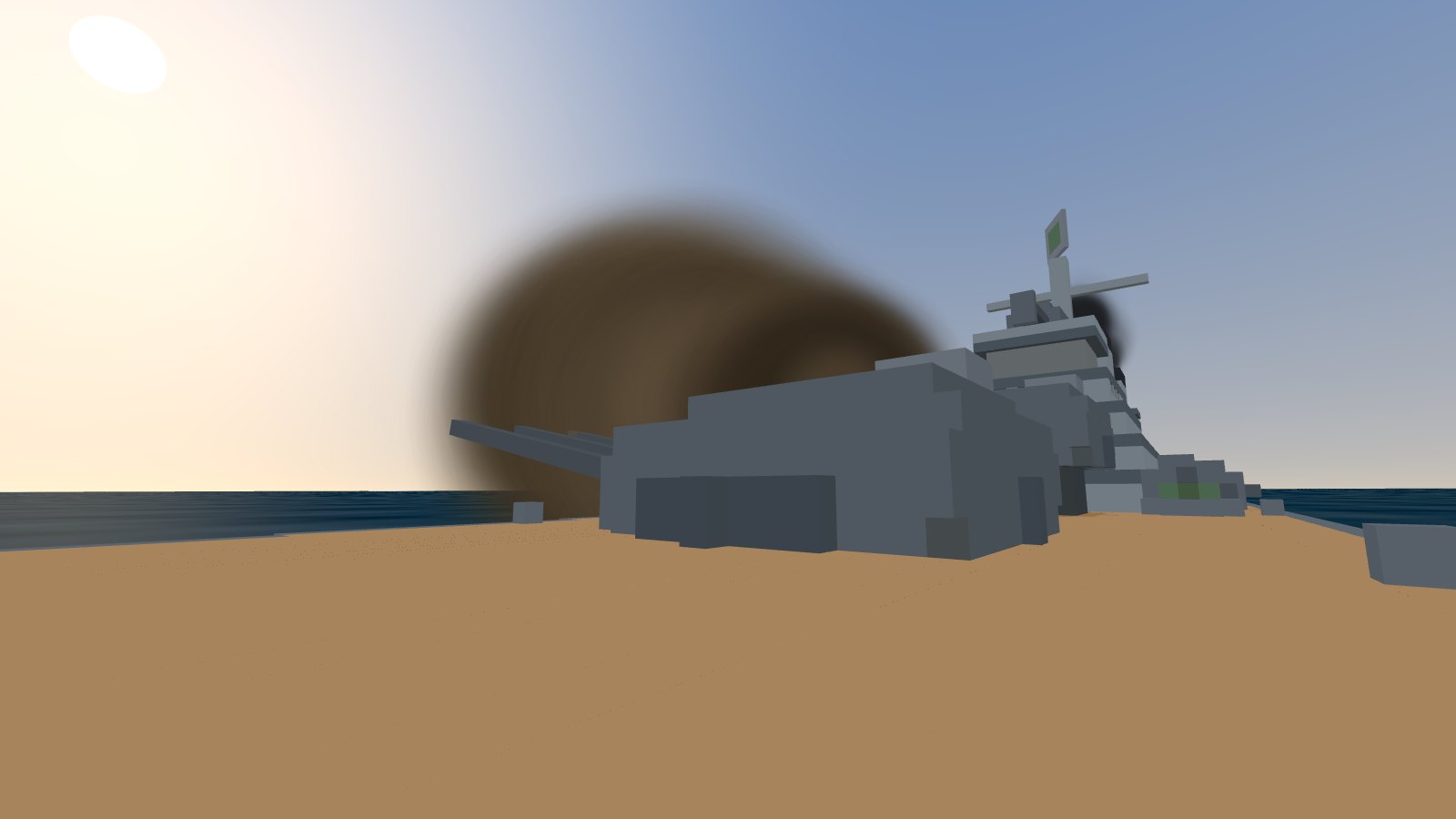 Standing on the forecastle under turret one's 16-inch rifles, the salvo's brown cordite cloud hanging over the gunhouse