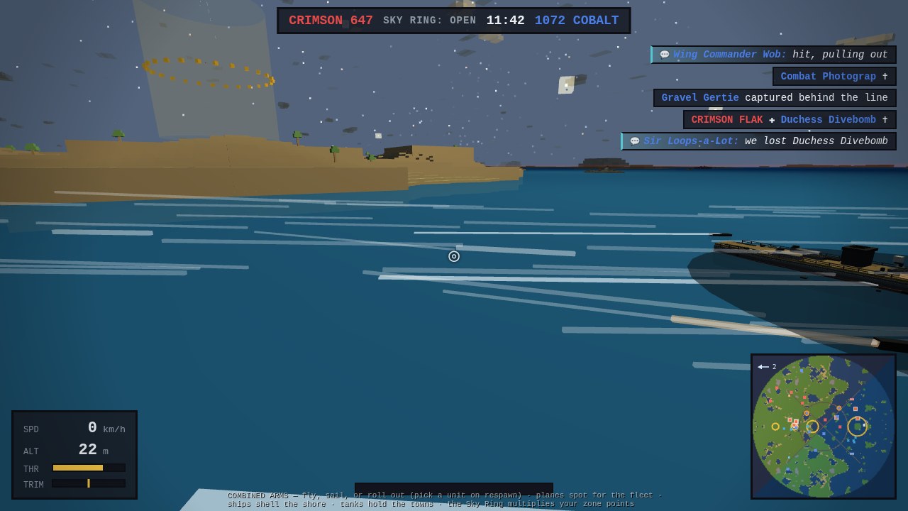 The combat photographer's death-seat view over the Brick Gulf at dusk: a salvo of sea-skimming missiles streaks the water with long white smoke ropes, a warship dark on the right, the ropes drifting and widening as they age